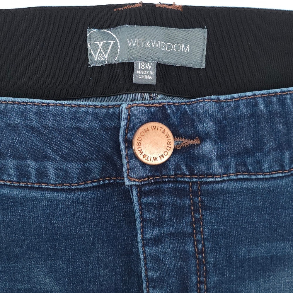 Wit & Wisdom Ab-solution Women Jeans 18W Blue Bootcut L1X111KG Dark Wash - Picture 5 of 11